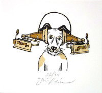 PRODÁNO.  Stereo dog - Jiří Slíva - grafika volný list